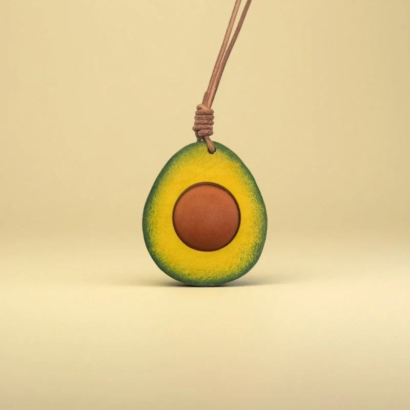 Avocado Bag Charm–Fresh Fruit Energy for Every Step-Green/Orange/Beige