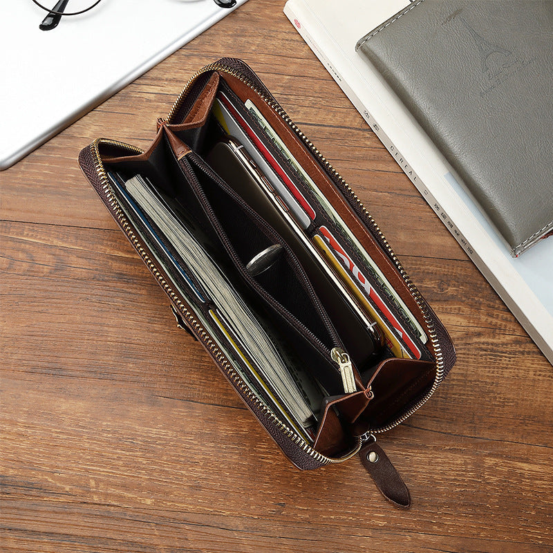 Braided Large Leather Wallet - "Heritage Weave"