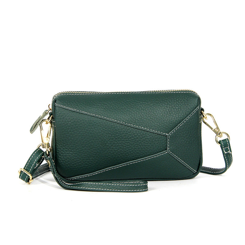 Clutch Pouch with Detachable Strap-Top Grain Leather Phone Strap Bag
