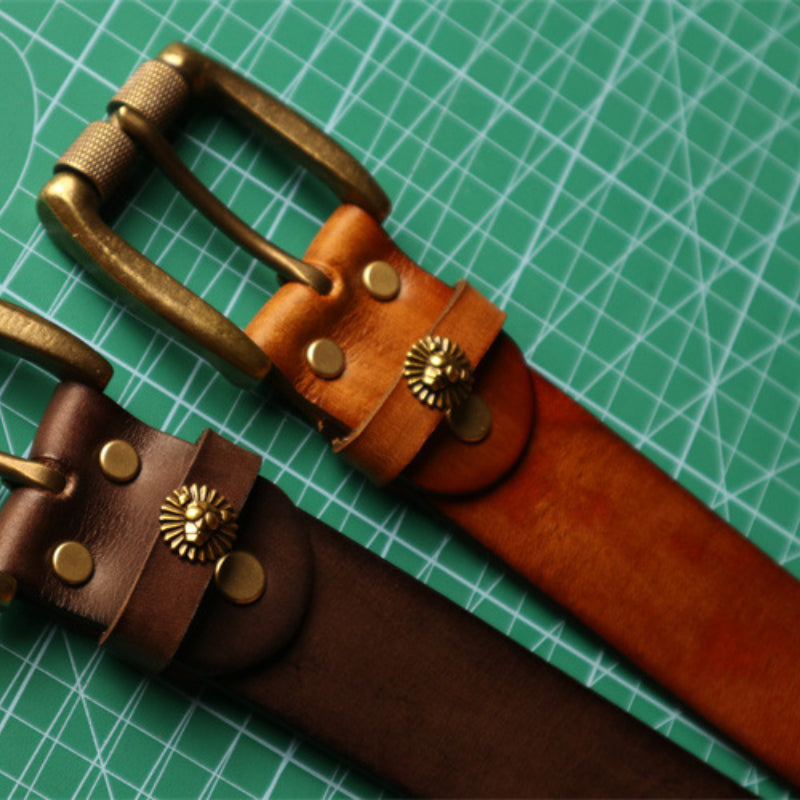 Cowboy Belt for Men-Balck Gun Belt-Solid Brass Buckle-Men’s Gift