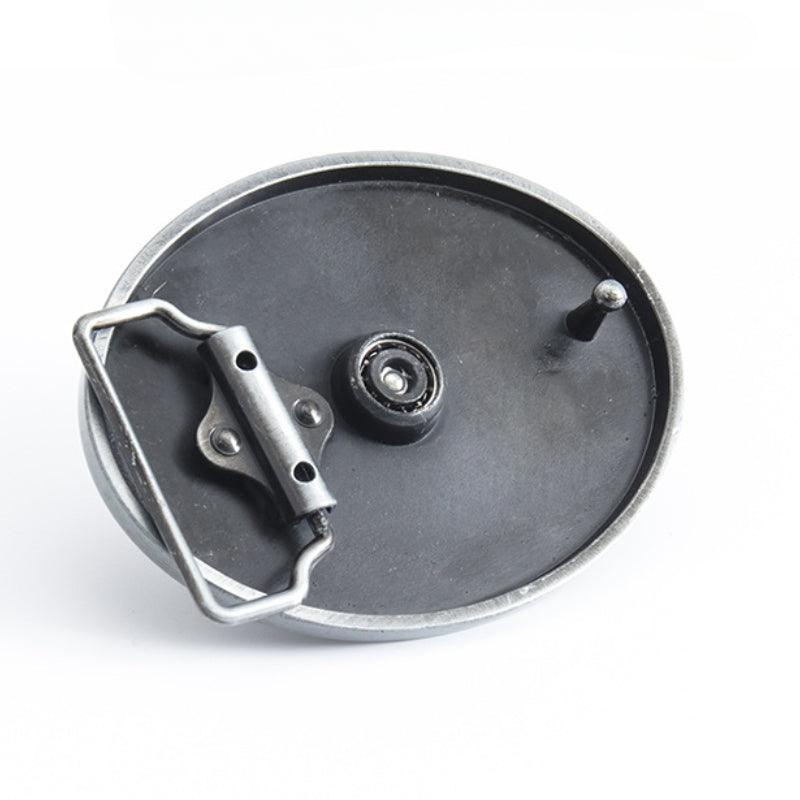 Cowboy Belt for Men-Black/Brown Leather-Bullet Buckle-Western Style