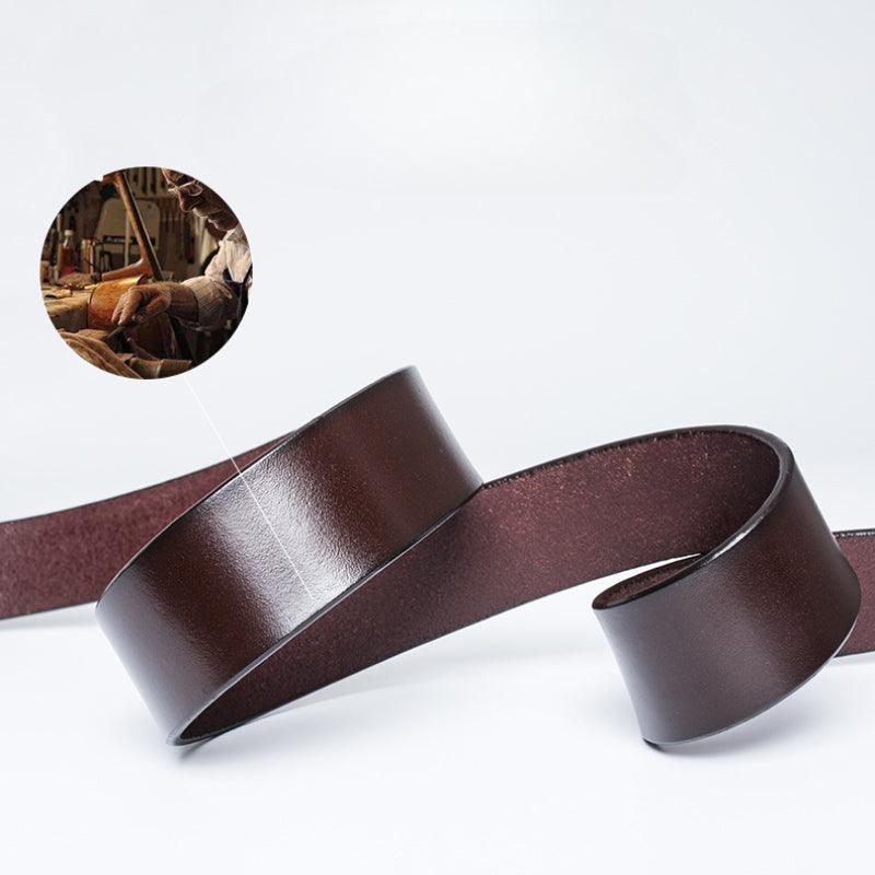 Cowboy Belt for Men-Black/Brown Leather-Bullet Buckle-Western Style