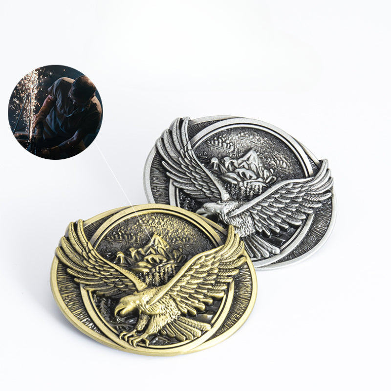 Cowboy Belt for Men-Eagle-Golden Buckle Belt-Cowboy Style-Men’s Gift