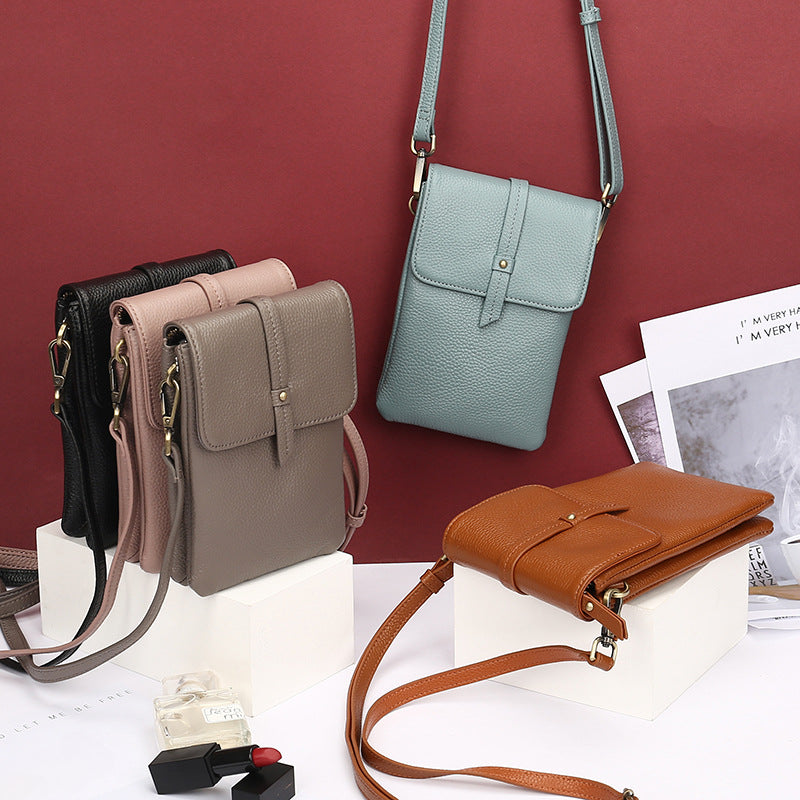 Crossbody Phone bag-Black/Brown-Designer Phone Bag-Gift for Lady