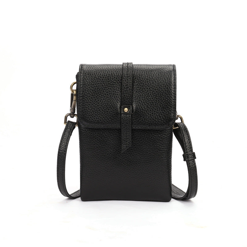 Crossbody Phone bag-Black/Brown-Designer Phone Bag-Gift for Lady