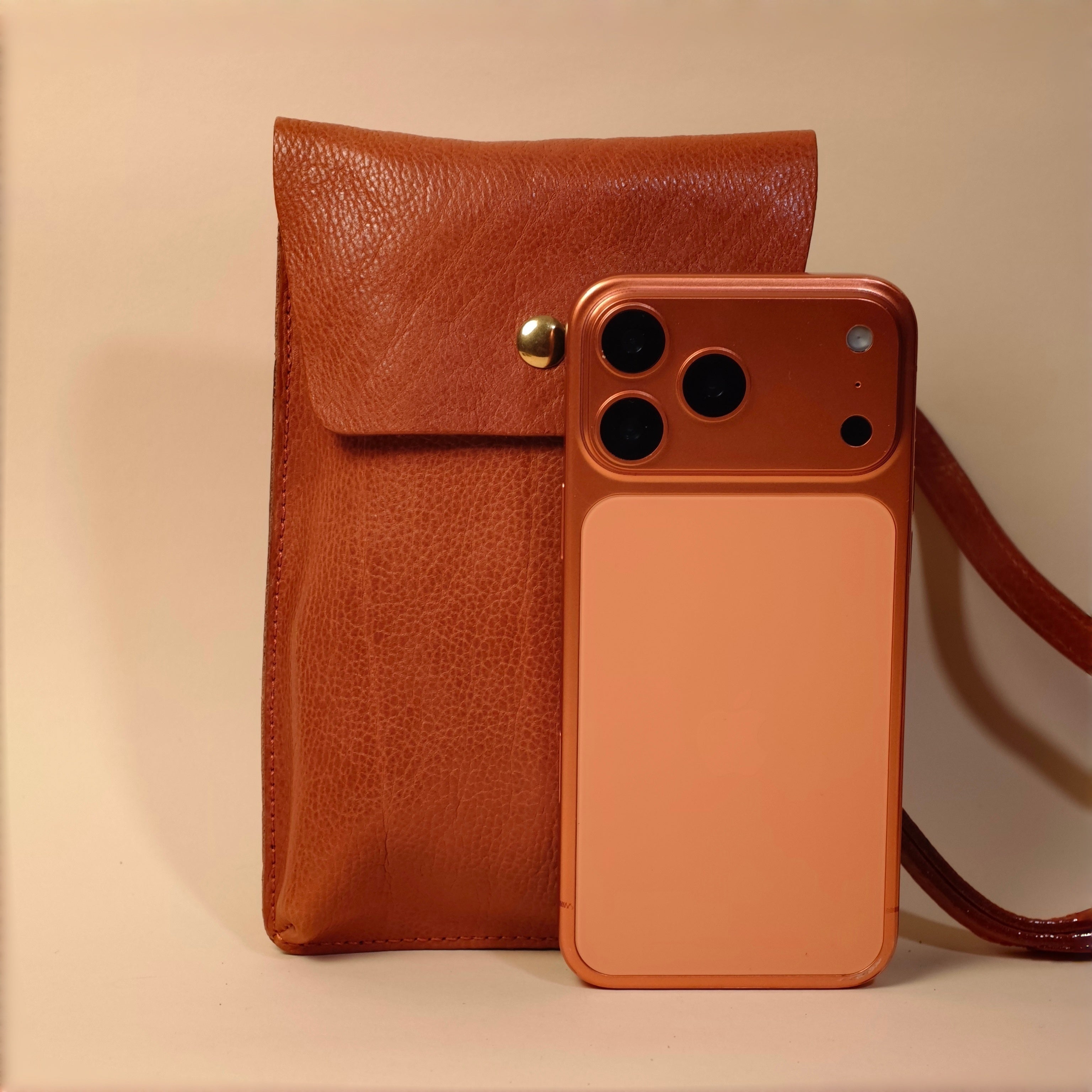 Crossbody Phone Bag-Full-Grain Leather-Featherlight Slim Profile