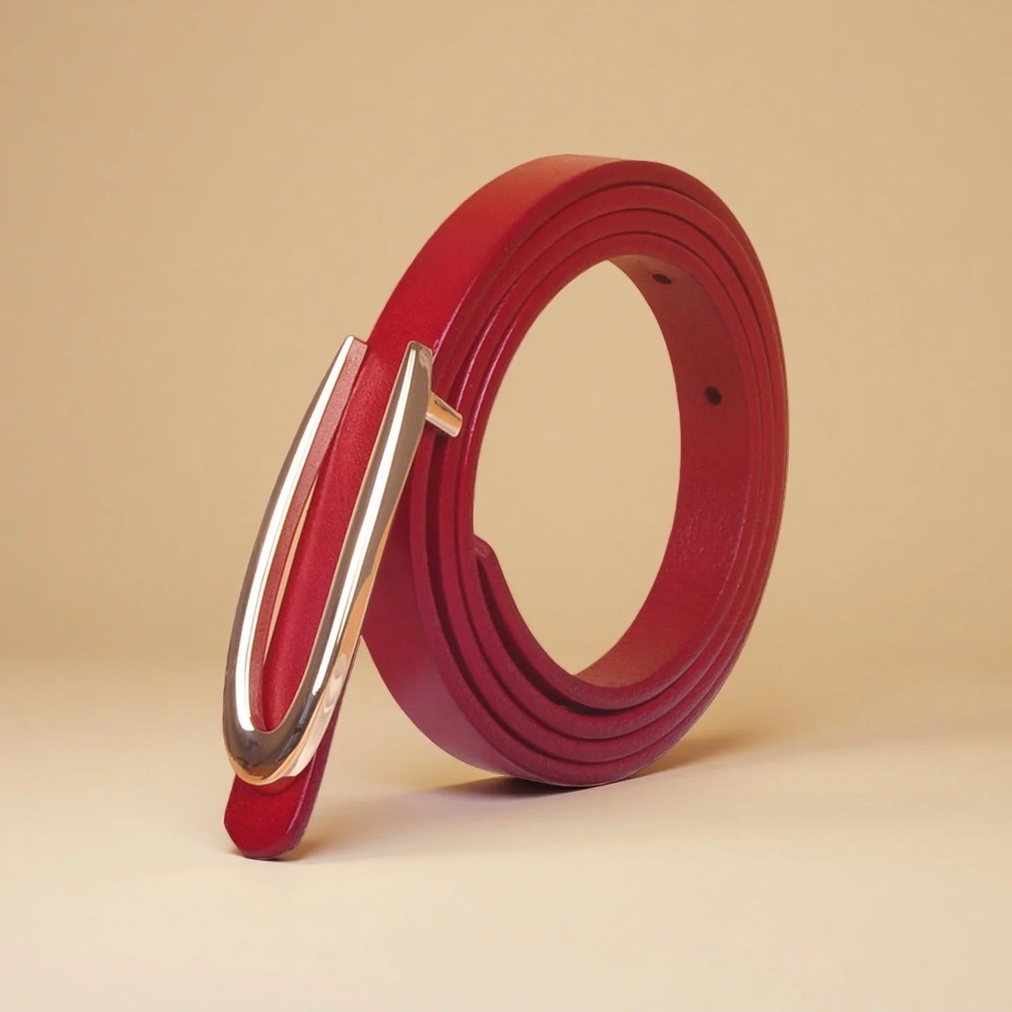 Dress Belt for Women - Genuine Leather with Hook Buckle