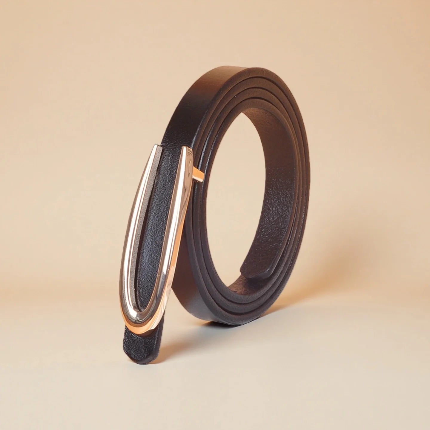 Dress Belt for Women - Genuine Leather with Hook Buckle