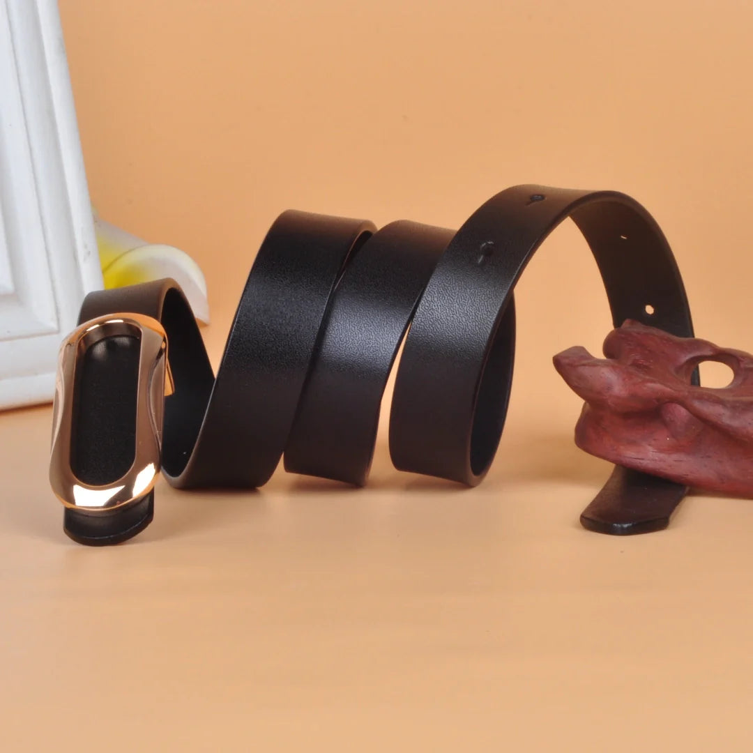Dress Belt for Women - Genuine Leather with Pin Buckle