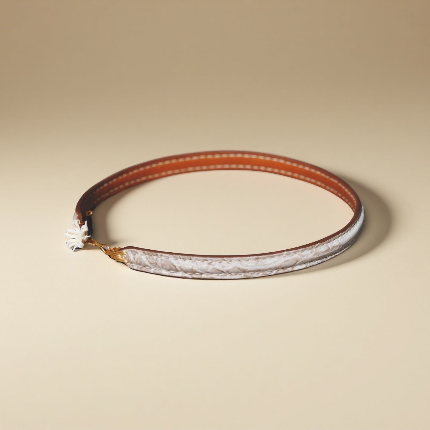 Crocodile Leather Choker–Designer Leather Jewelry-Himalaya Bloom
