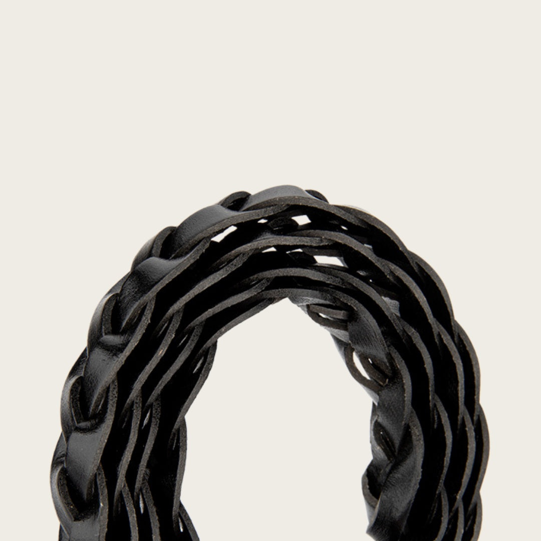 Ladies Braided Leather Belts - Slim Woven Strap with Silver Pin Buckle