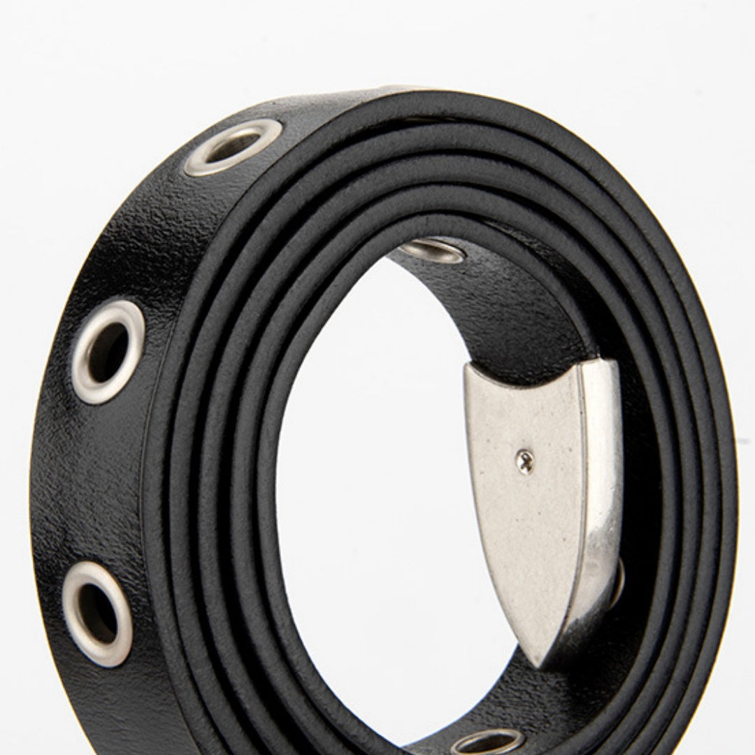 Ladies Leather Western Belts - Silver Buckle with Eyelet Detail