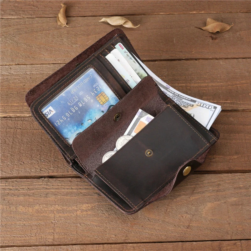 Portefeuille en cuir pliant pour hommes - “TrailFold”