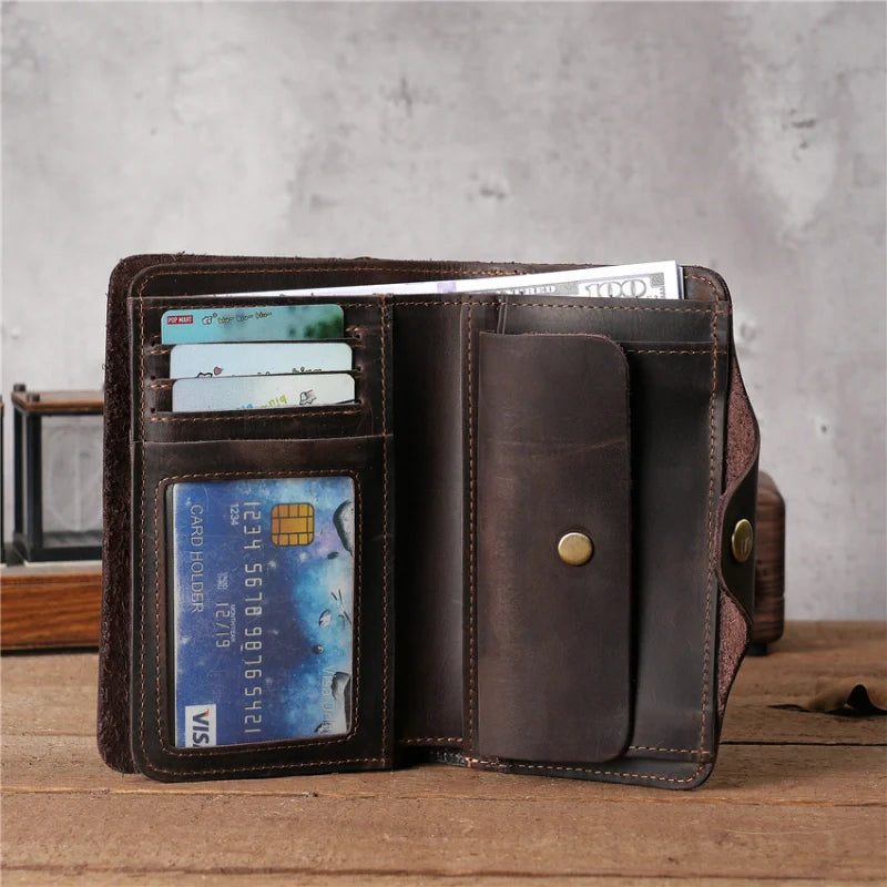 Portefeuille en cuir pliant pour hommes - “TrailFold”
