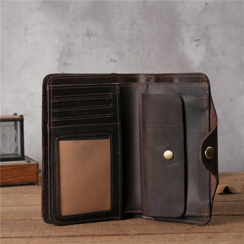 Portefeuille en cuir pliant pour hommes - “TrailFold”