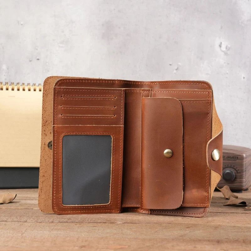 Portefeuille en cuir pliant pour hommes - “TrailFold”