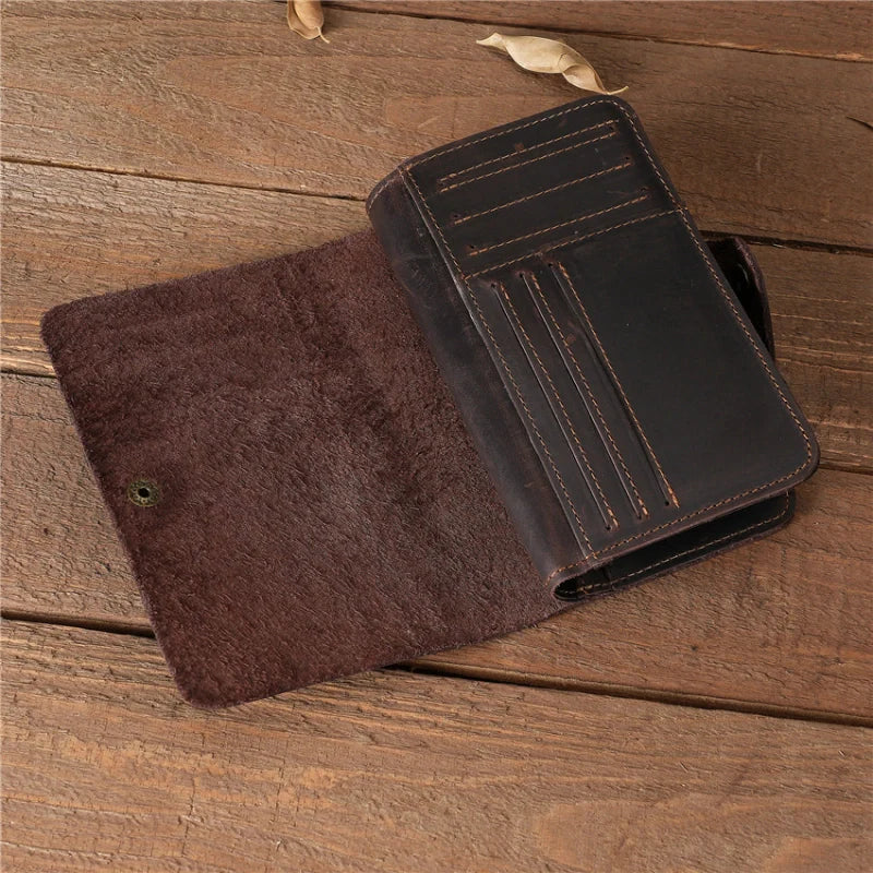 Portefeuille en cuir pliant pour hommes - “TrailFold”