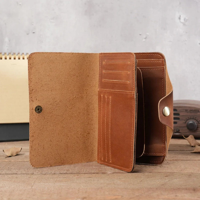 Portefeuille en cuir pliant pour hommes - “TrailFold”