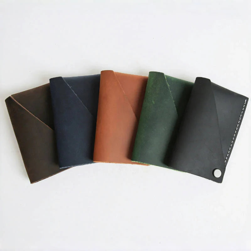 Leather Card Holder for Men-Unique Design-Black/Brown/Green/Blue
