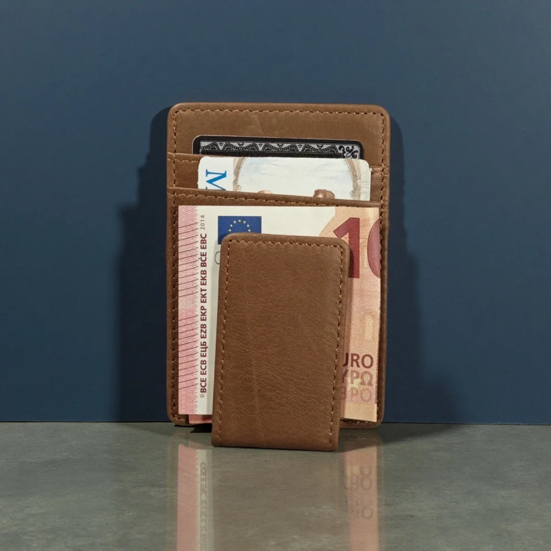 Leather Card Holder Money Clip - “SwiftClip”