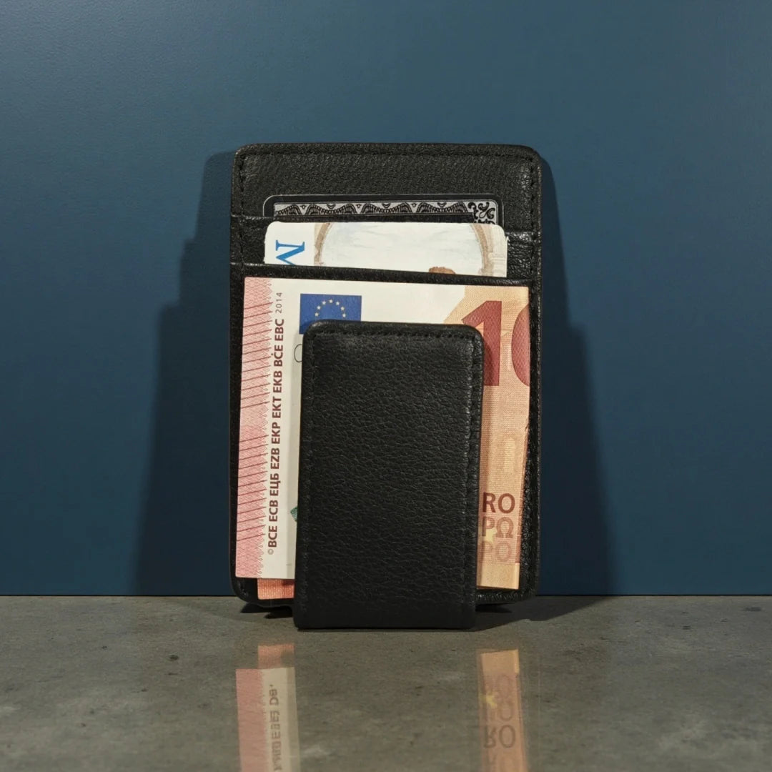 Leather Card Holder Money Clip - “SwiftClip”