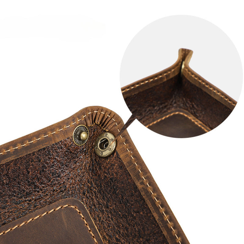 Leather Catch All Tray - Personalized Crazy Horse Desk Organizer