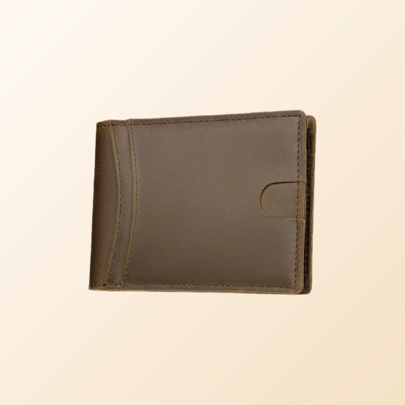 Leather Men's Money Clip Wallet - "SlimVault"
