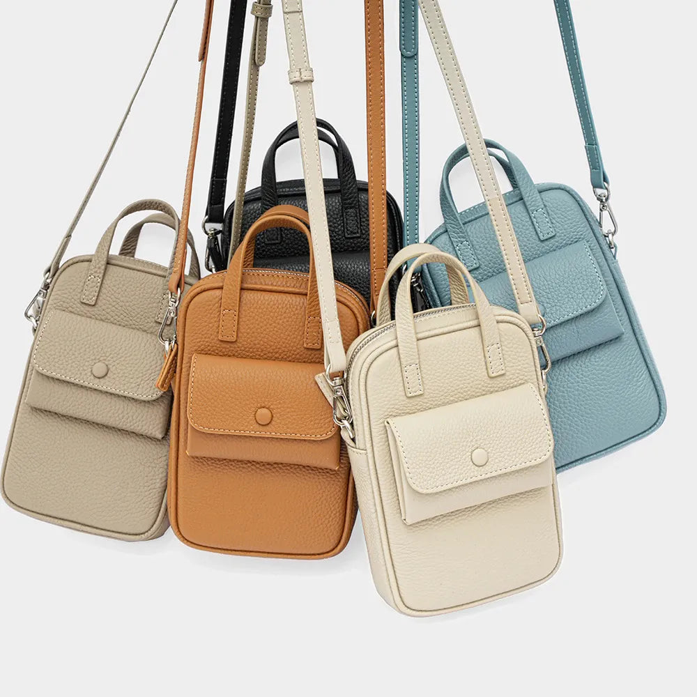 Leather Phone Crossbody Bag - “Vaulta”