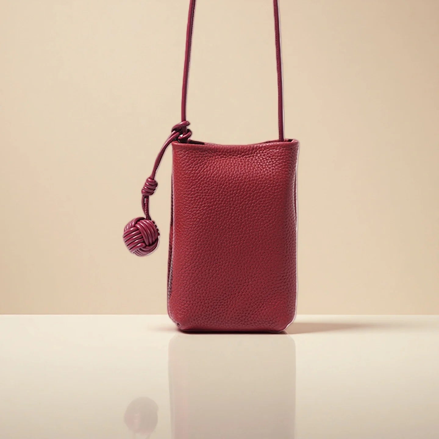 Leather Phone Crossbody-"EternalFlow"