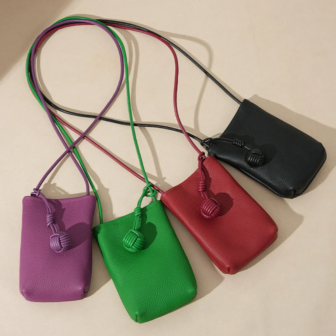 Leather Phone Crossbody-"EternalFlow"