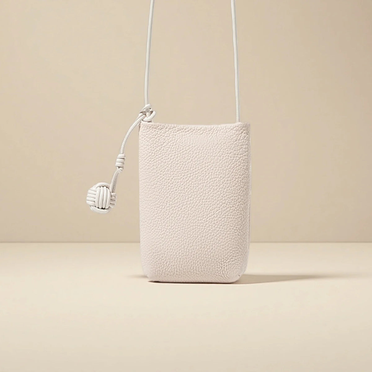 Leather Phone Crossbody - Classic Full Grain with Lucky Charm