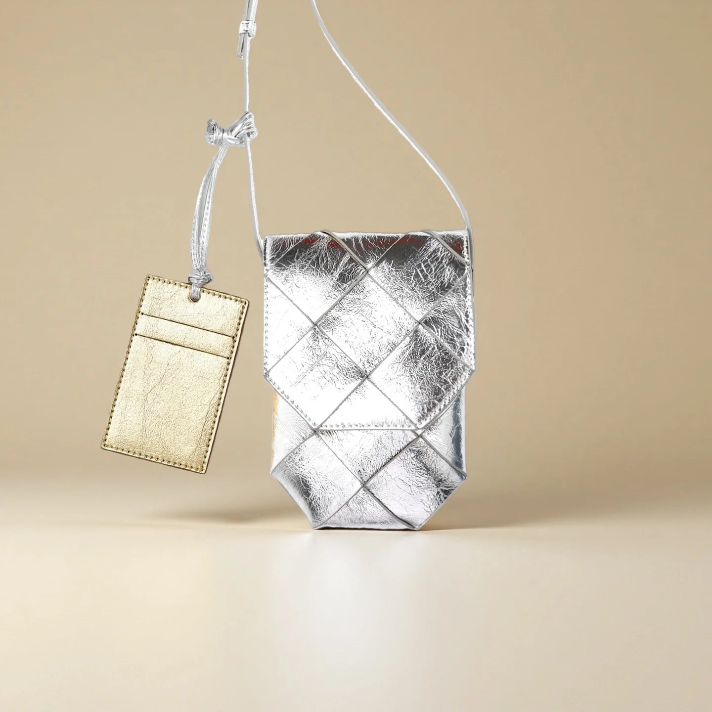 Leather Phone Crossbody-"RiverFlow"