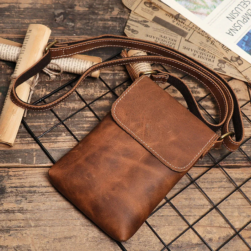Leather Phone Crossbody-"CompactPro"