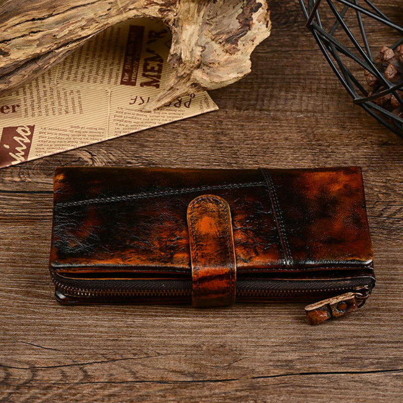 Long Bifold Leather Wallet - “ShiftFold”