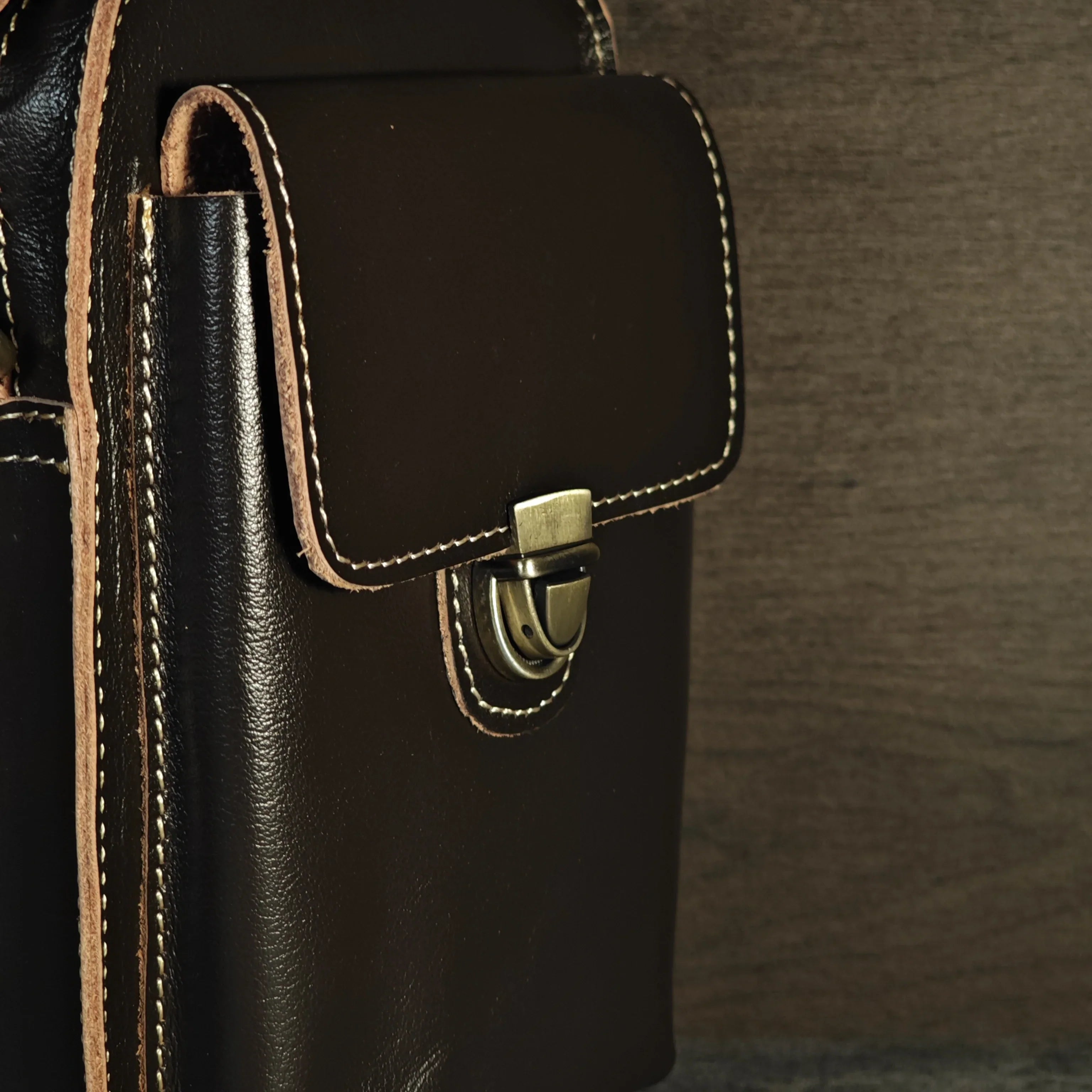 Luxury Men’s Phone Bag-Coffee/Brown/Black-Sleek Design-Men’s Gift