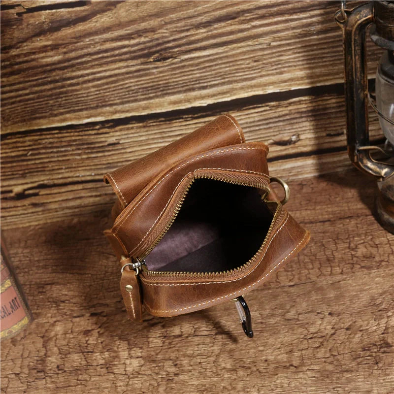 Luxury Men’s Phone Bag-Coffee/Brown/Black-Sleek Design-Men’s Gift
