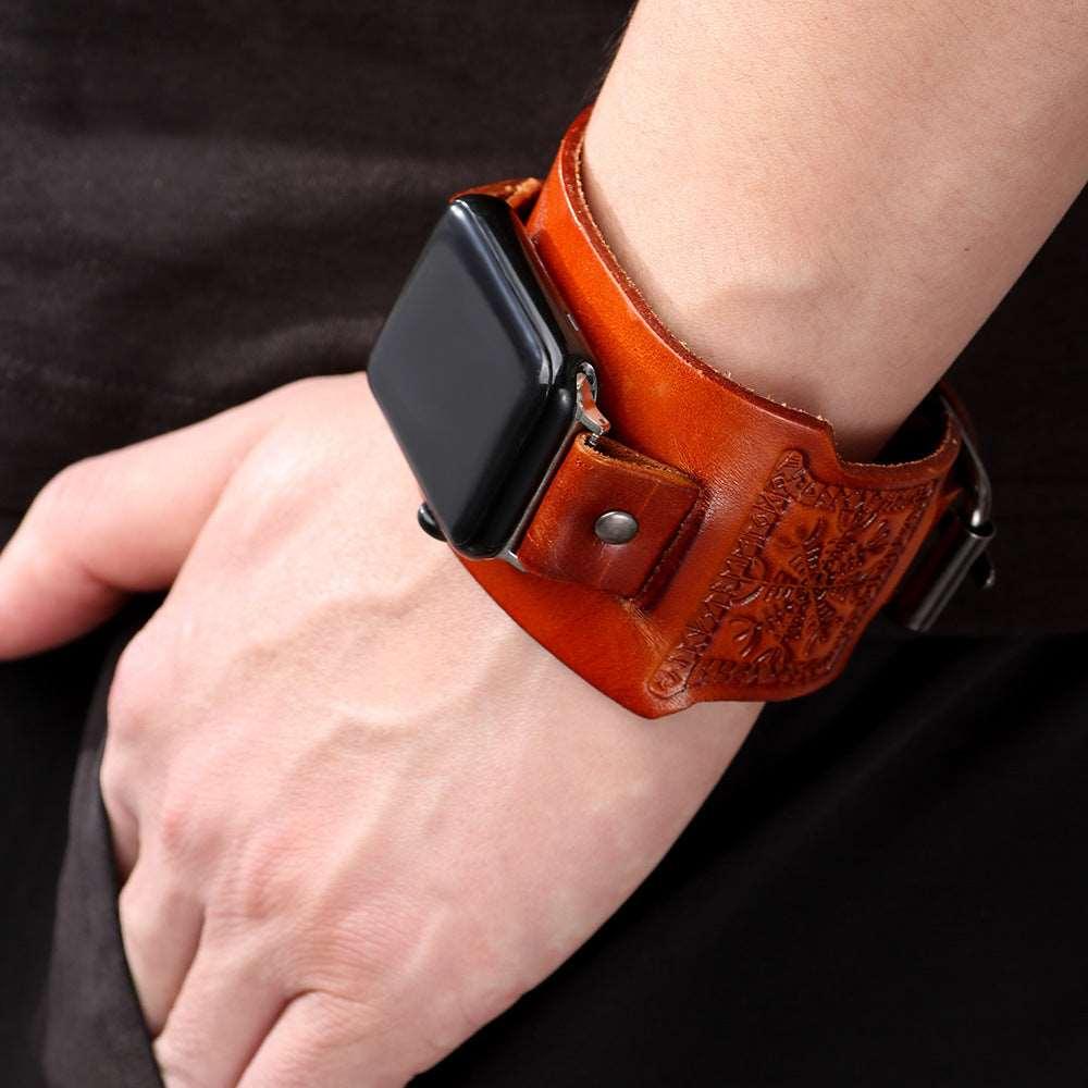 Men’s Bracelet for Apple Watch-Black,Brown,Orange-Vintage-Men’s Gift