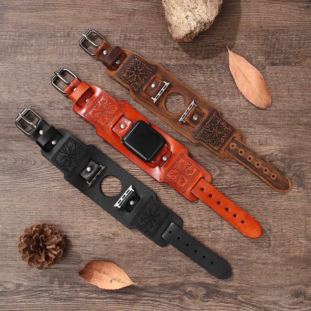 Men’s Bracelet for Apple Watch-Black,Brown,Orange-Vintage-Men’s Gift
