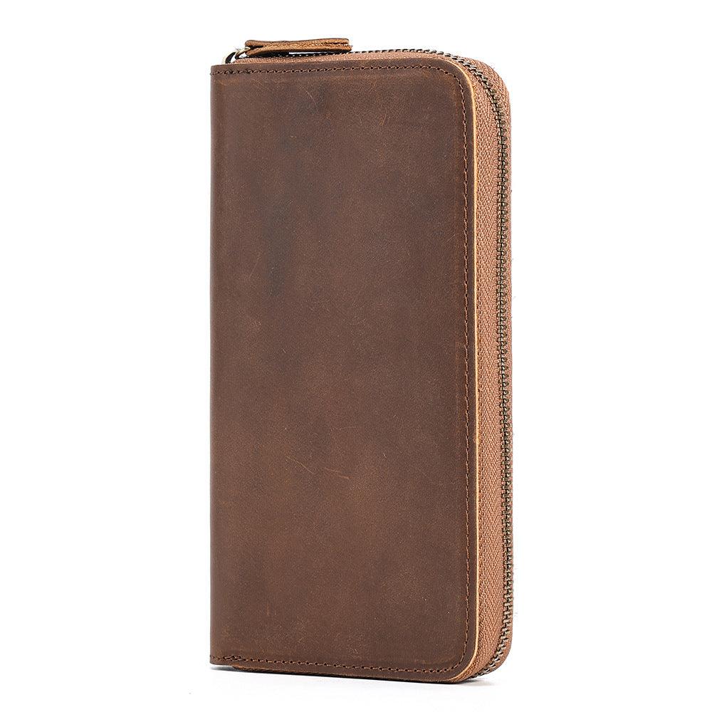 Men’s Large Wallet-Coffee Brown-Crazy Horse Leather-Men’s Gift Idea