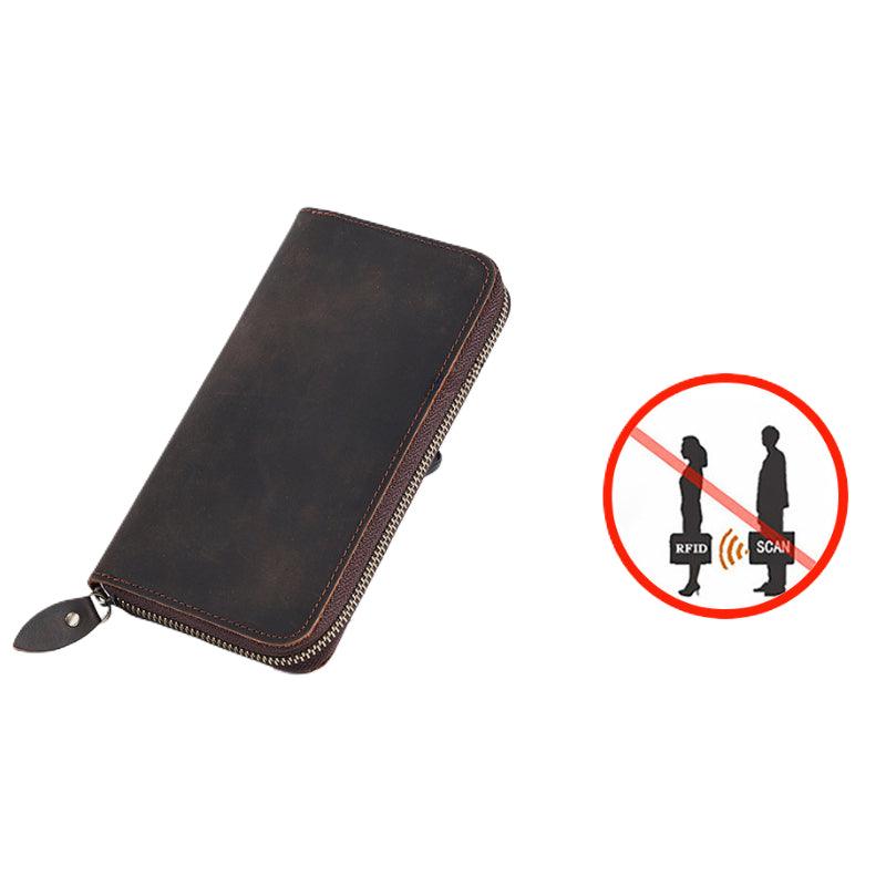Men’s Large Wallet-Coffee Brown-Crazy Horse Leather-Men’s Gift Idea