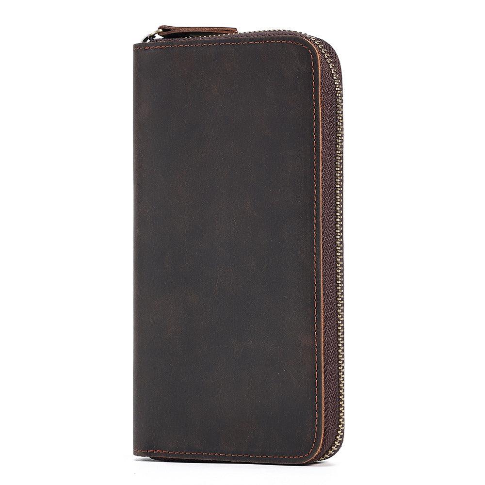 Men’s Large Wallet-Coffee Brown-Crazy Horse Leather-Men’s Gift Idea