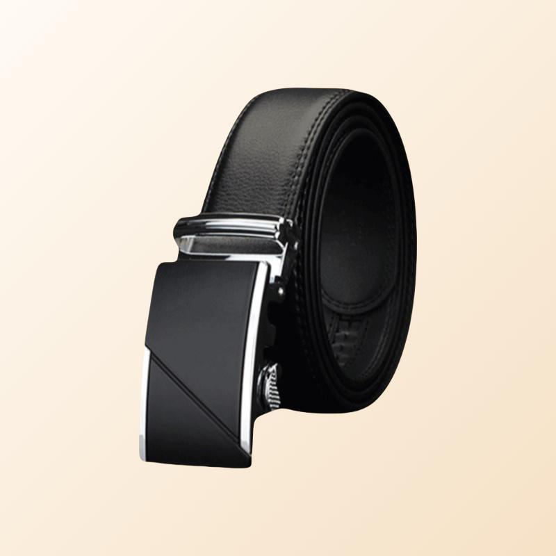 Men's Leather Belt-Black Belt-Clicky Buckle-For Business-men's Gift Black / 47" Men's Leather Belt-Black Belt-Clicky Buckle-For Business-men's Gift Black / 47"