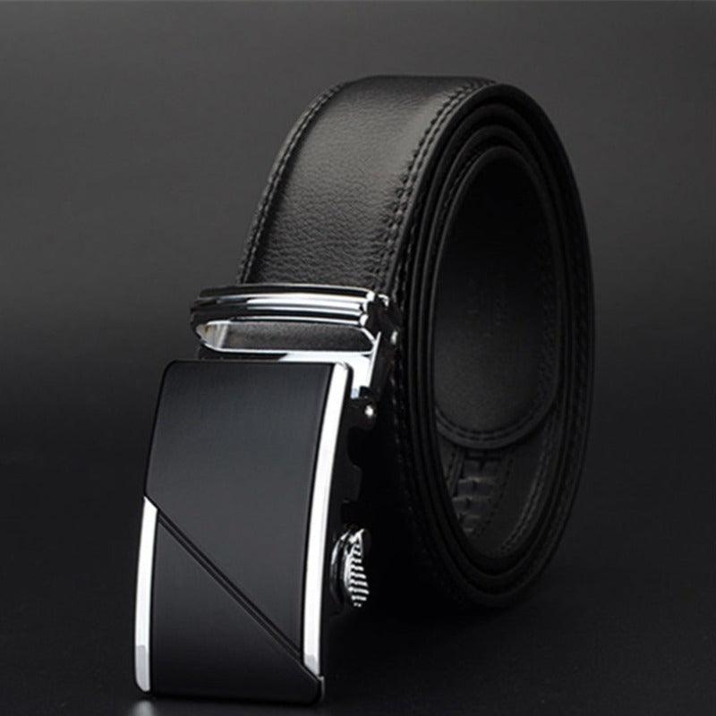 Men’s Leather Belt-Black Belt-Clicky Buckle-for Business-Men’s Gift