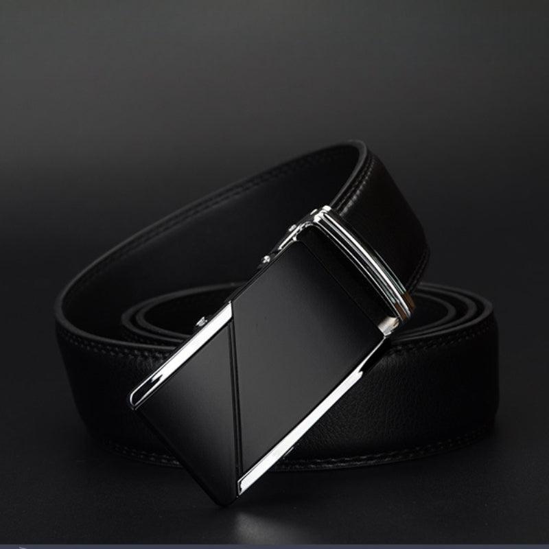 Men’s Leather Belt-Black Belt-Clicky Buckle-for Business-Men’s Gift