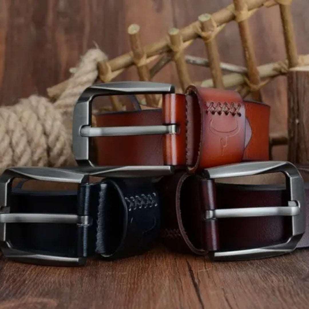 Men’s Leather Belt-Classic Casual Style in Black Brown Bordeaux