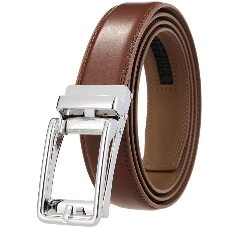 Men’s Leather Belt-Clicky Belt for Suit Chino-Black Brown-Men’s Gift