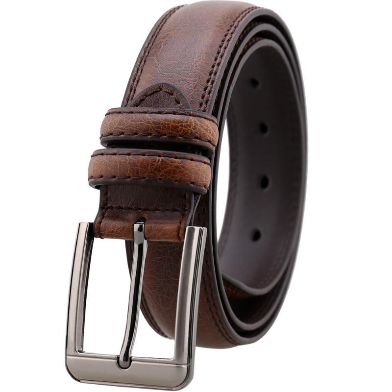 Men’s Leather Belt-for Jeans Chino Suit-in Black Brown Camel
