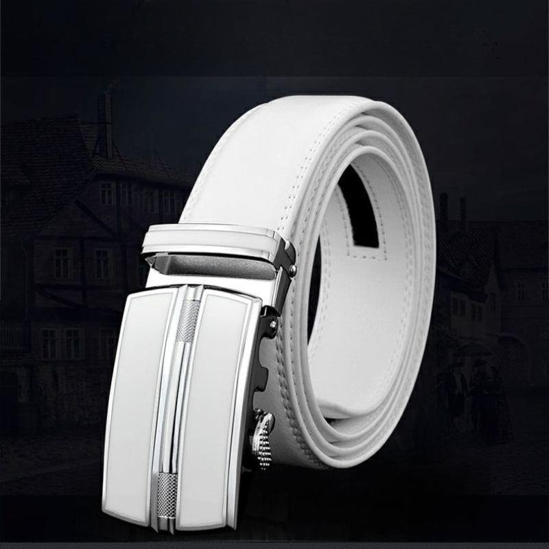 Men’s Leather Belt-for Professional and Formal-White Belt