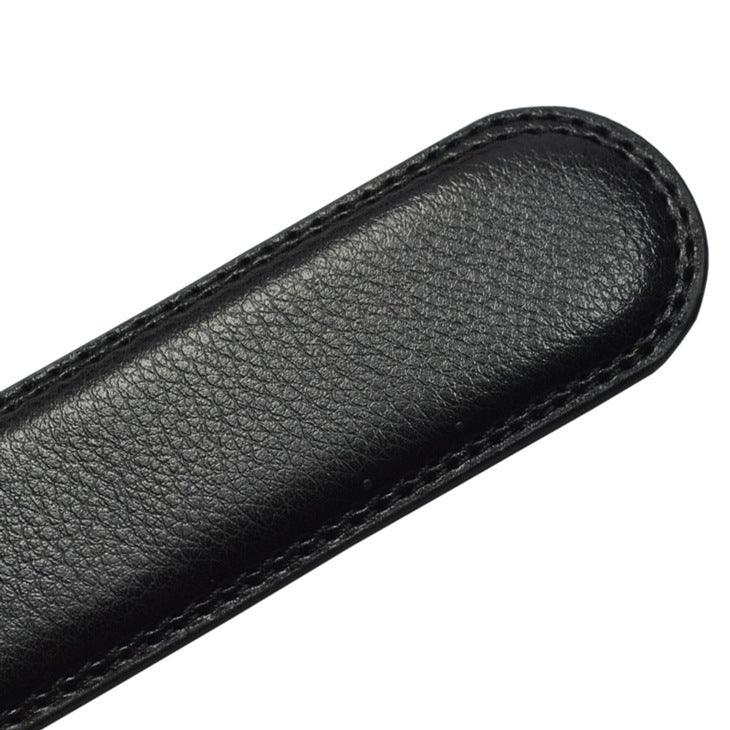 Men’s Leather Belt with French Flag Buckle-Click Belt-Business Style