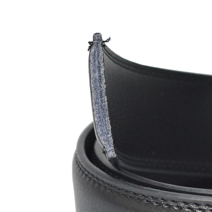 Men’s Leather Belt with French Flag Buckle-Click Belt-Business Style